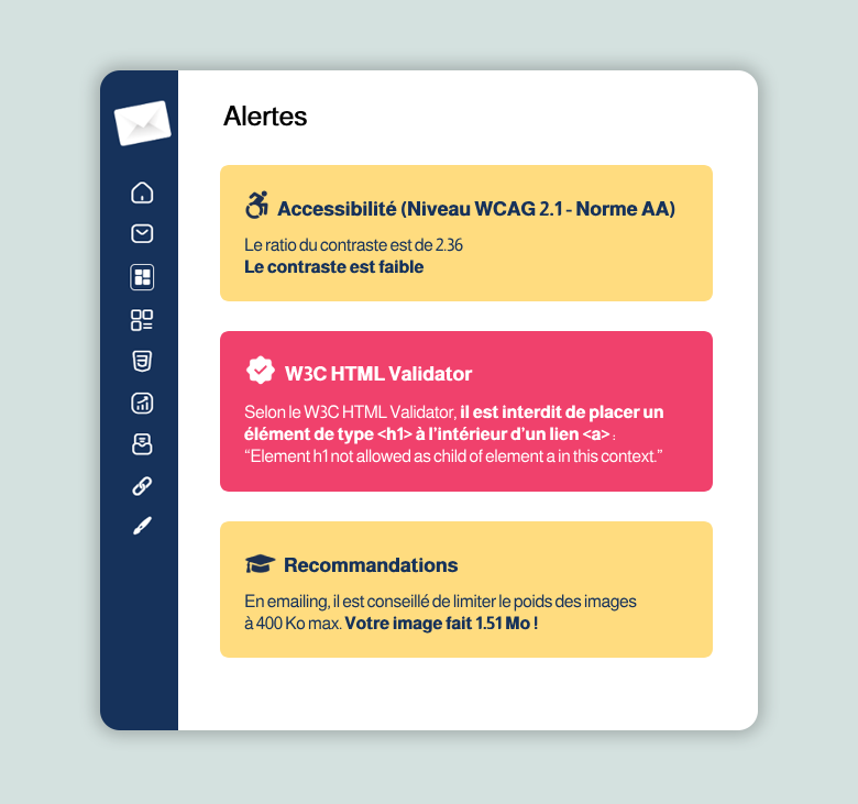 Alertes intelligentes intégrées